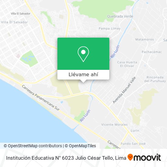Mapa de Institución Educativa N° 6023 Julio César Tello