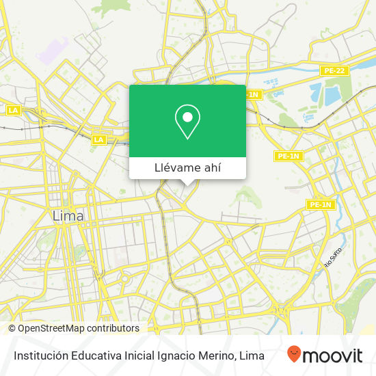 Mapa de Institución Educativa Inicial Ignacio Merino