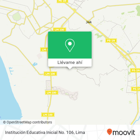 Mapa de Institución Educativa Inicial No. 106