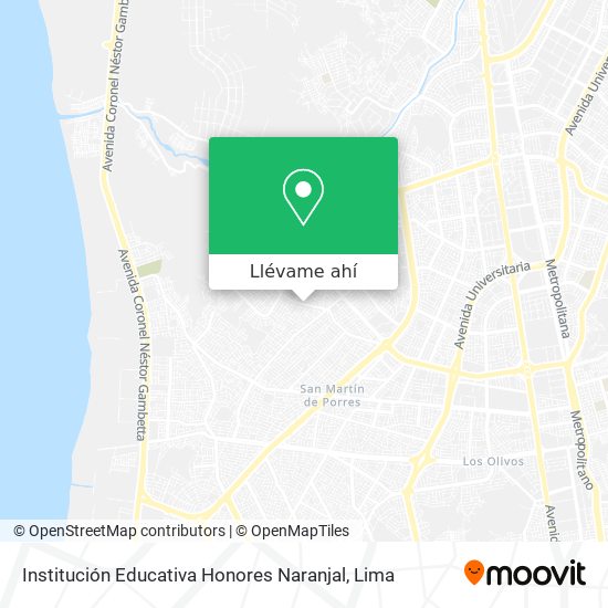 Mapa de Institución Educativa Honores Naranjal