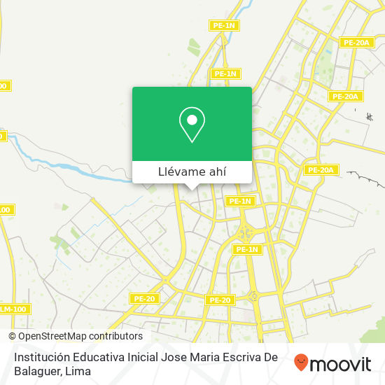 Mapa de Institución Educativa Inicial Jose Maria Escriva De Balaguer