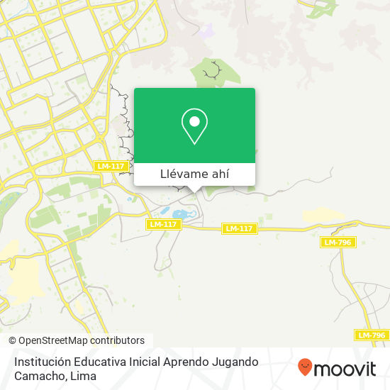 Mapa de Institución Educativa Inicial Aprendo Jugando Camacho