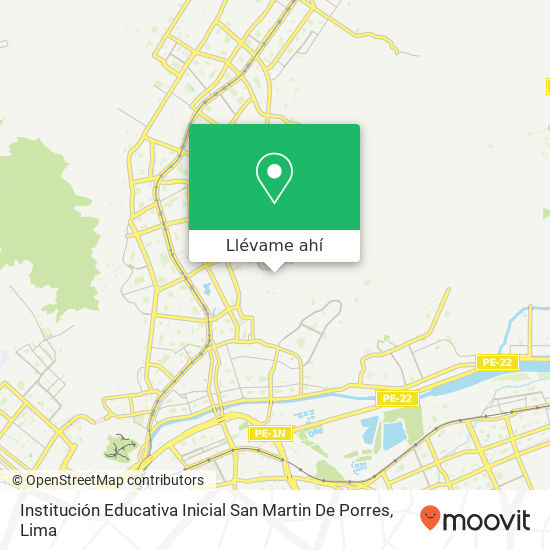 Mapa de Institución Educativa Inicial San Martin De Porres