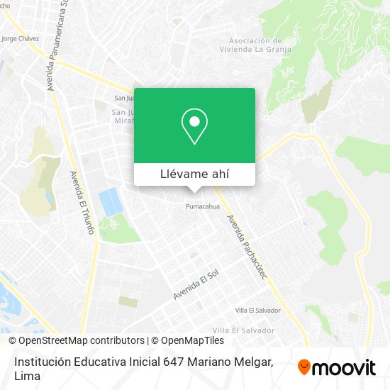 Mapa de Institución Educativa Inicial 647 Mariano Melgar