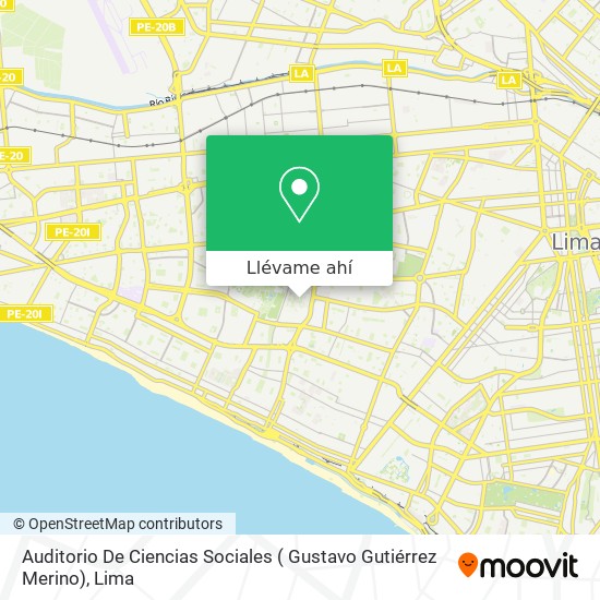 Mapa de Auditorio De Ciencias Sociales ( Gustavo Gutiérrez Merino)