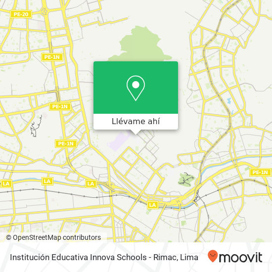 Mapa de Institución Educativa Innova Schools - Rimac