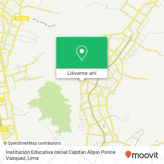 Mapa de Institución Educativa Inicial Capitan Alipio Ponce Vasquez