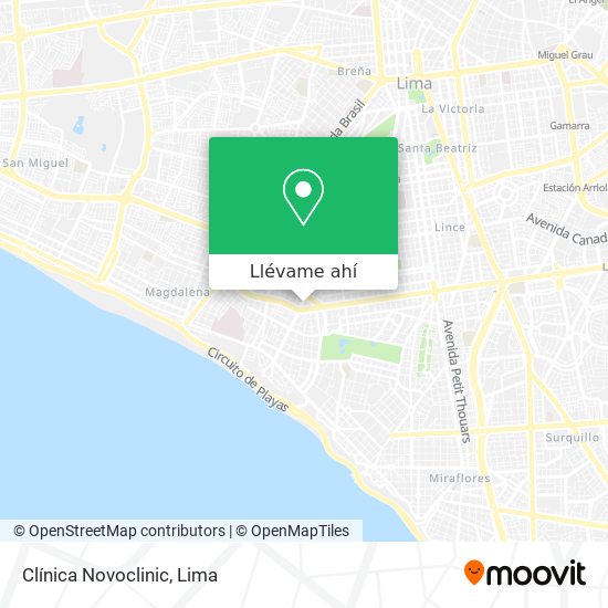 Mapa de Clínica Novoclinic