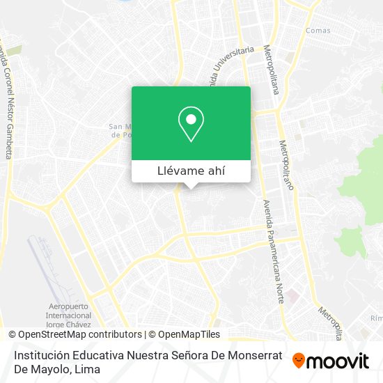 Mapa de Institución Educativa Nuestra Señora De Monserrat De Mayolo