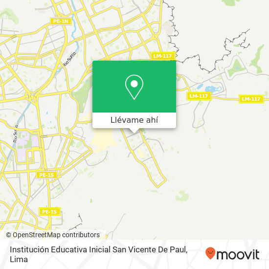 Mapa de Institución Educativa Inicial San Vicente De Paul