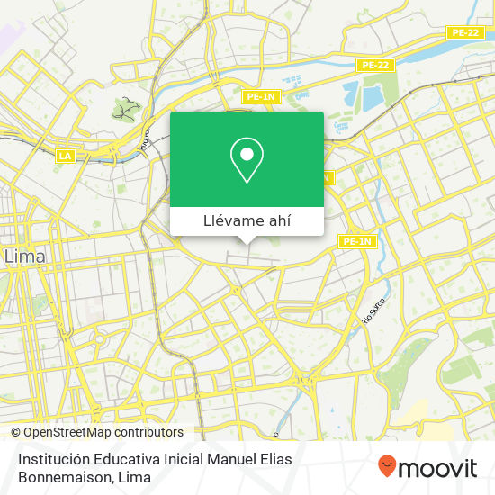 Mapa de Institución Educativa Inicial Manuel Elias Bonnemaison