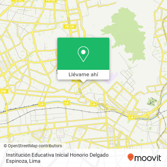 Mapa de Institución Educativa Inicial Honorio Delgado Espinoza