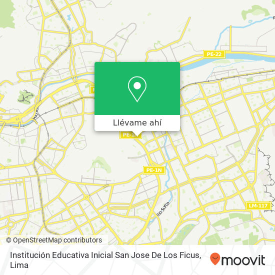 Mapa de Institución Educativa Inicial San Jose De Los Ficus