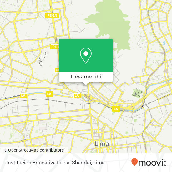 Mapa de Institución Educativa Inicial Shaddai