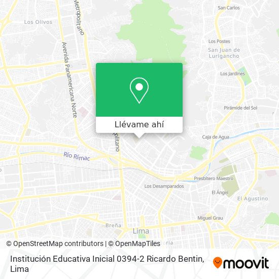 Mapa de Institución Educativa Inicial 0394-2 Ricardo Bentin