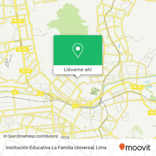 Mapa de Institución Educativa La Familia Universal