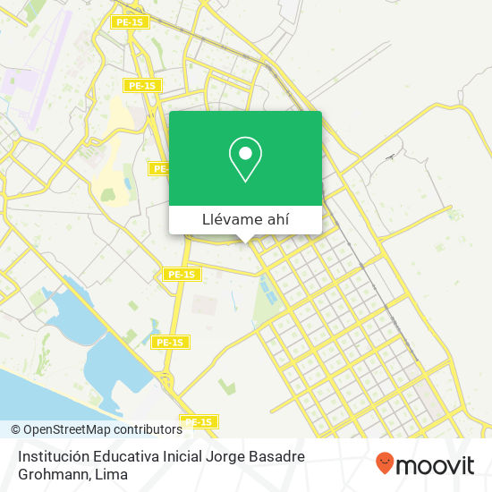 Mapa de Institución Educativa Inicial Jorge Basadre Grohmann