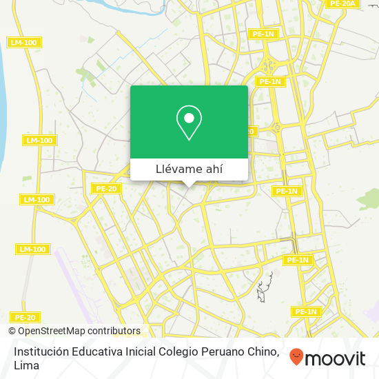 Mapa de Institución Educativa Inicial Colegio Peruano Chino