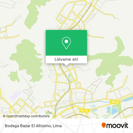 Mapa de Bodega Bazar El Altisimo