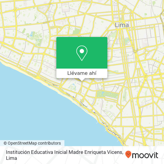 Mapa de Institución Educativa Inicial Madre Enriqueta Vicens