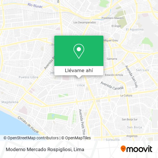 Mapa de Moderno Mercado Rospigliosi