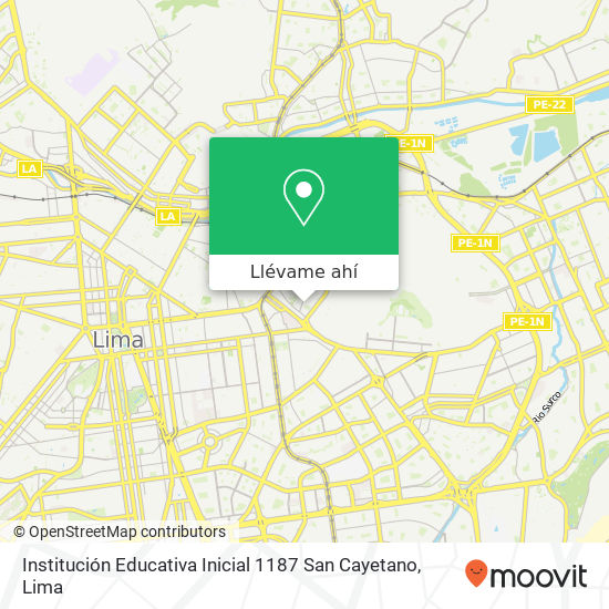 Mapa de Institución Educativa Inicial 1187 San Cayetano