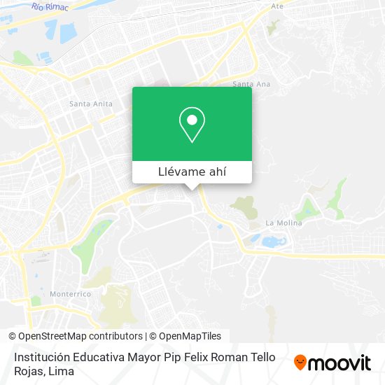 Mapa de Institución Educativa Mayor Pip Felix Roman Tello Rojas