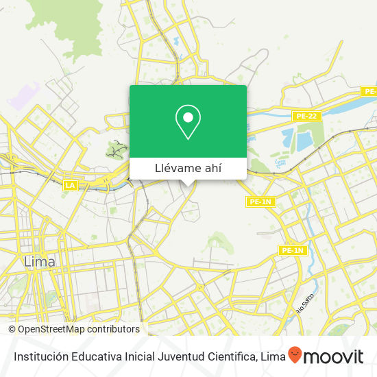 Mapa de Institución Educativa Inicial Juventud Cientifica