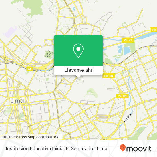 Mapa de Institución Educativa Inicial El Sembrador