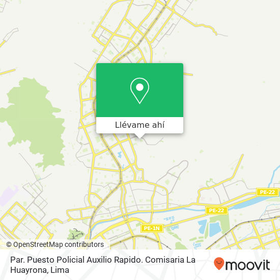 Mapa de Par. Puesto Policial Auxilio Rapido. Comisaria La Huayrona