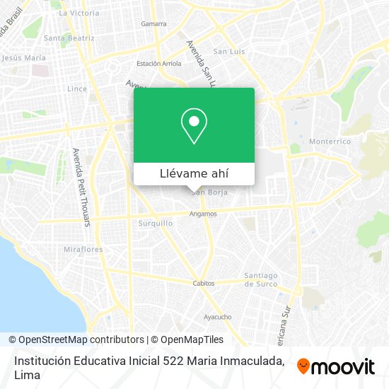 Mapa de Institución Educativa Inicial 522 Maria Inmaculada