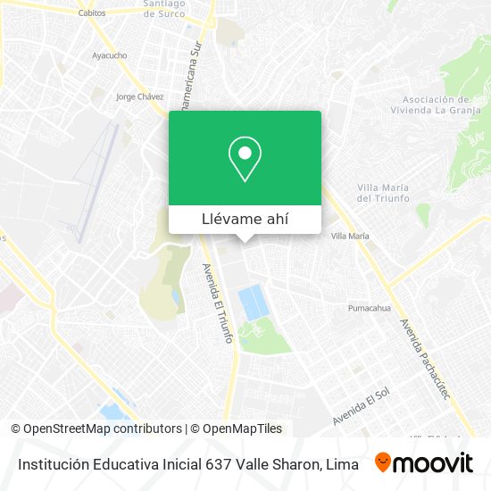 Mapa de Institución Educativa Inicial 637 Valle Sharon