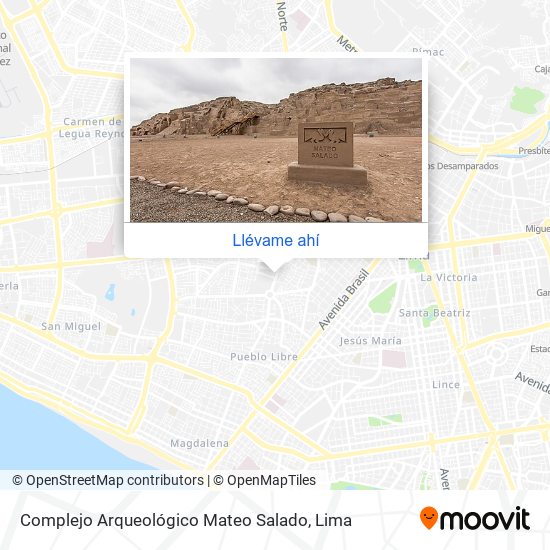 Mapa de Complejo Arqueológico Mateo Salado