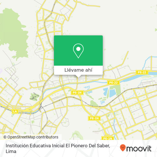 Mapa de Institución Educativa Inicial El Pionero Del Saber