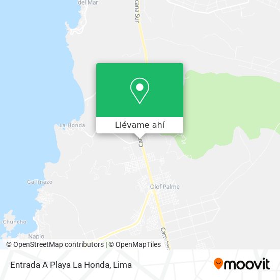 Mapa de Entrada A Playa La Honda