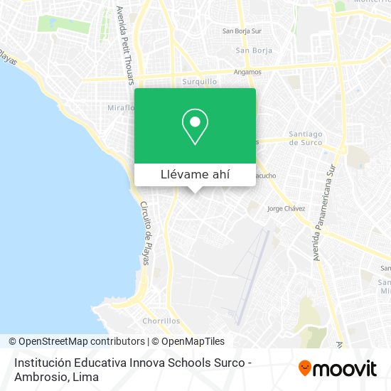 Mapa de Institución Educativa Innova Schools Surco - Ambrosio