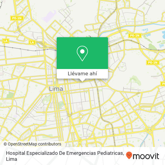 Mapa de Hospital Especializado De Emergencias Pediatricas