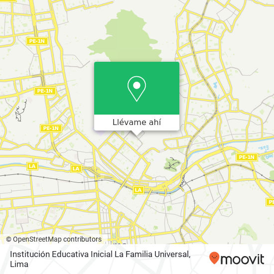Mapa de Institución Educativa Inicial La Familia Universal