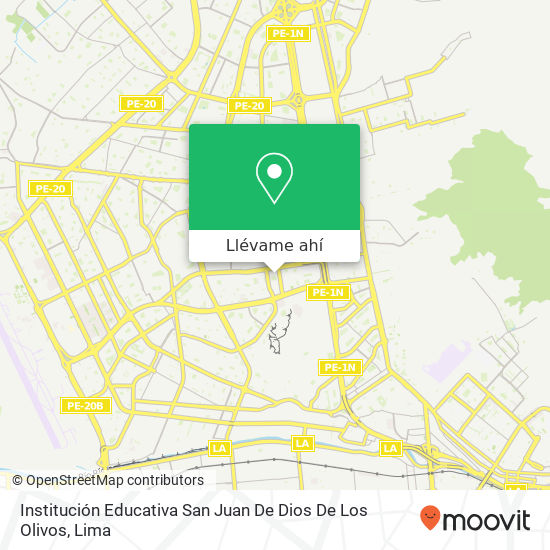 Mapa de Institución Educativa San Juan De Dios De Los Olivos