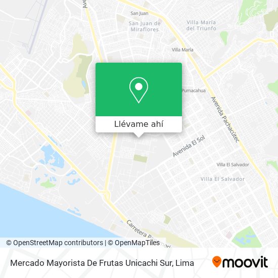 Mapa de Mercado Mayorista De Frutas Unicachi Sur