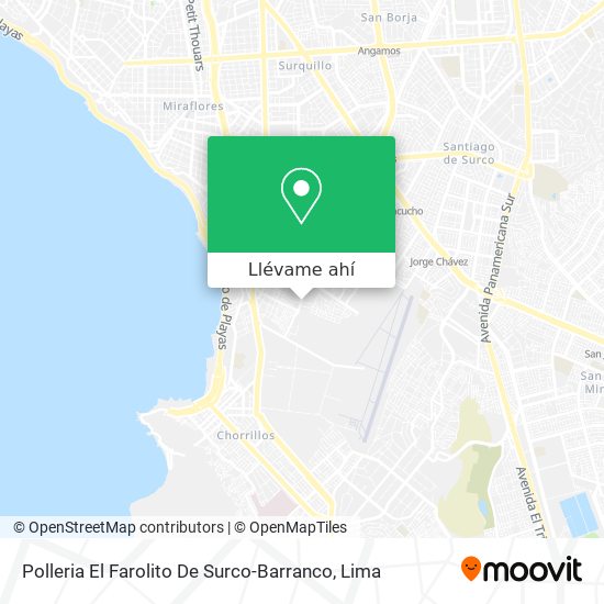 Mapa de Polleria El Farolito De Surco-Barranco