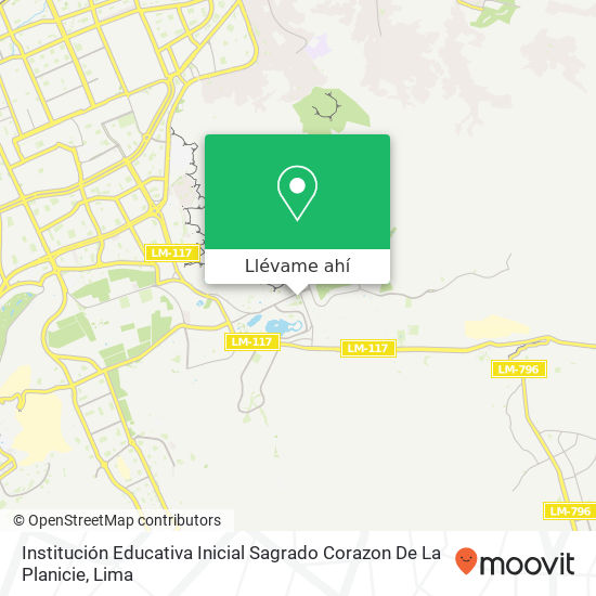 Mapa de Institución Educativa Inicial Sagrado Corazon De La Planicie