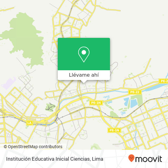 Mapa de Institución Educativa Inicial Ciencias