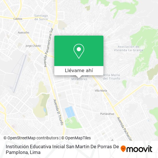 Mapa de Institución Educativa Inicial San Martin De Porras De Pamplona