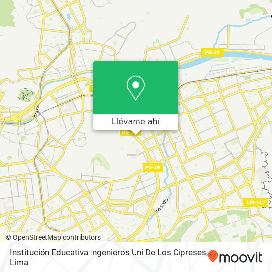 Mapa de Institución Educativa Ingenieros Uni De Los Cipreses