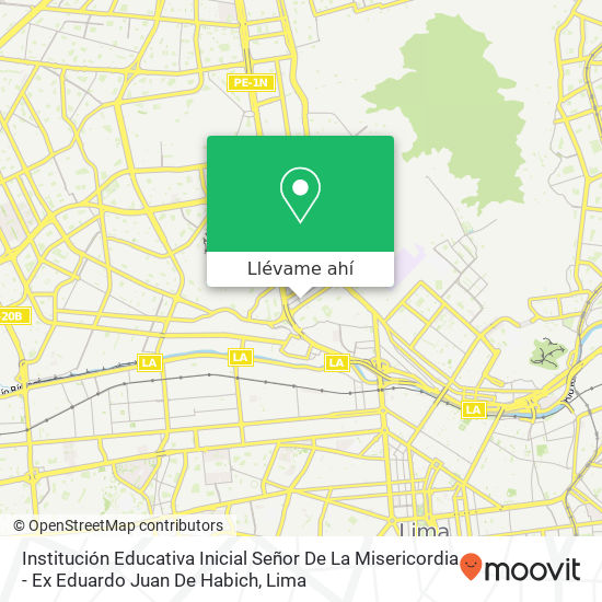 Mapa de Institución Educativa Inicial Señor De La Misericordia - Ex Eduardo Juan De Habich