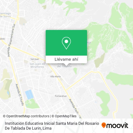 Mapa de Institución Educativa Inicial Santa Maria Del Rosario De Tablada De Lurin