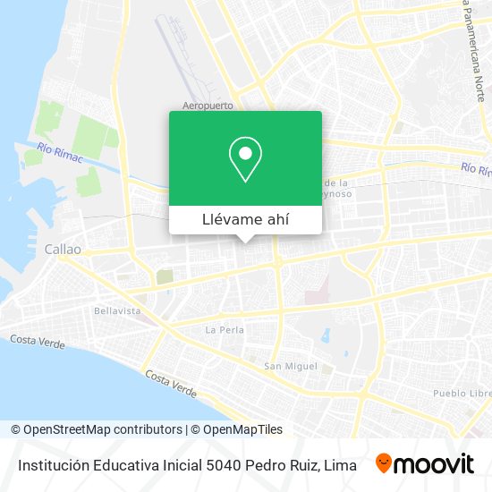Mapa de Institución Educativa Inicial 5040 Pedro Ruiz