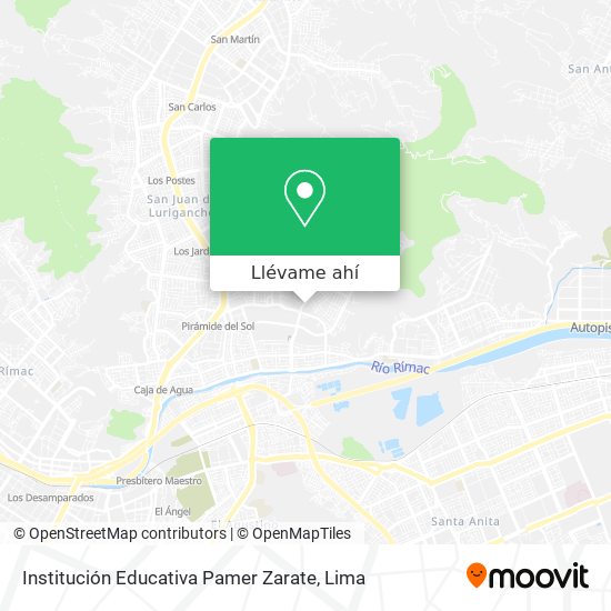 Mapa de Institución Educativa Pamer Zarate
