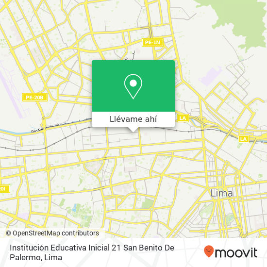 Mapa de Institución Educativa Inicial 21 San Benito De Palermo